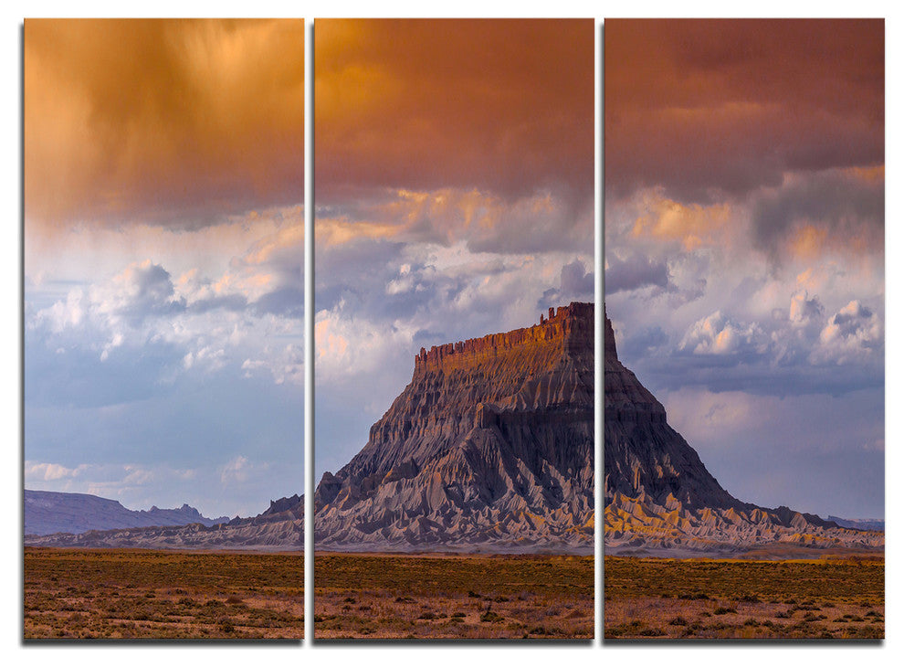 "Factory Buttle Utah Panorama" Metal Wall Art, 3 Panels, 36"x28"