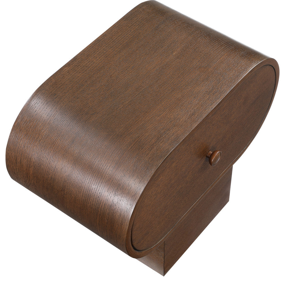 Harlow Solid Wood And Oak Veneer Night Stand, Brown