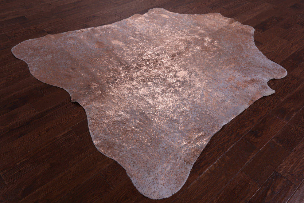 Bronze Metallic Cowhide Rug 6' 10" X 6' 4" C2094