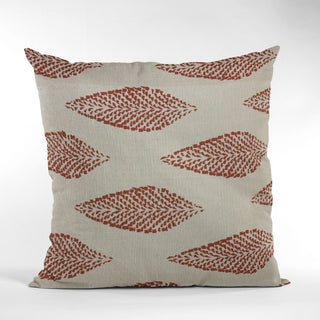 Plutus Red Large Leafs Floral Luxury Throw Pillow, 20"x26"