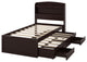 Gewnee Twin XL Size Platform Bed with Storage LED Headboard