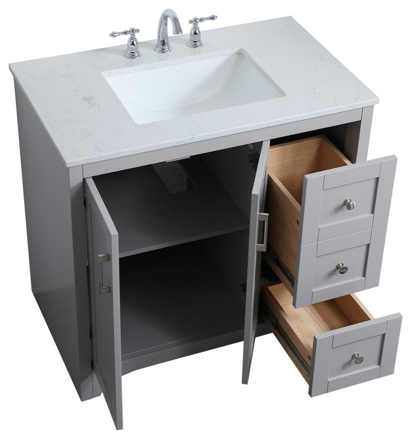 22" Traditional Grey-Light Bathroom Vanity