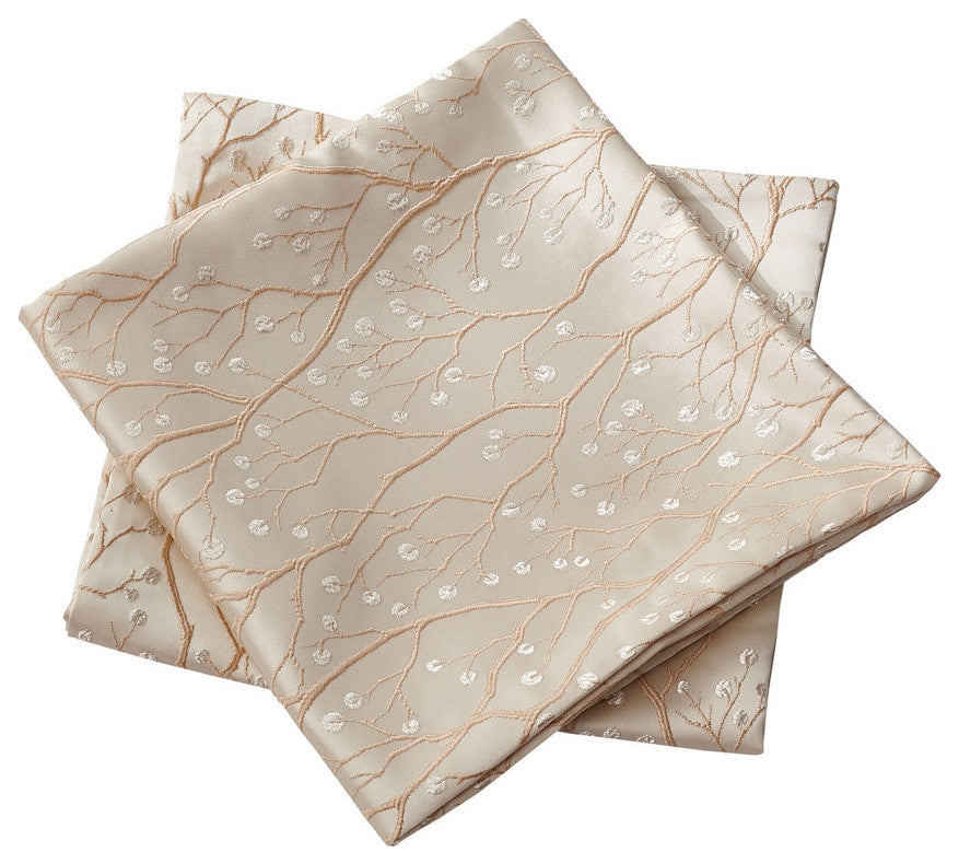 Branch Jacquard Valance and Pillow Shell Sets , Oatmeal, 20" X 20" / 56" X 19"