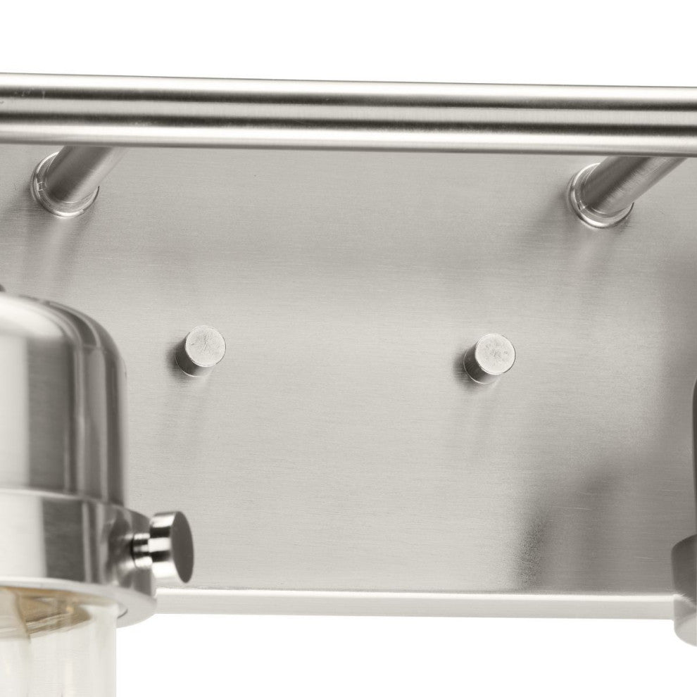 Beckner Collection 4-Light Brushed Nickel Clear Glass Bath Light
