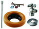 Toilet Kit With 1, 4-Turn Stop and Wax Ring, Cross Handle, Satin Nickel