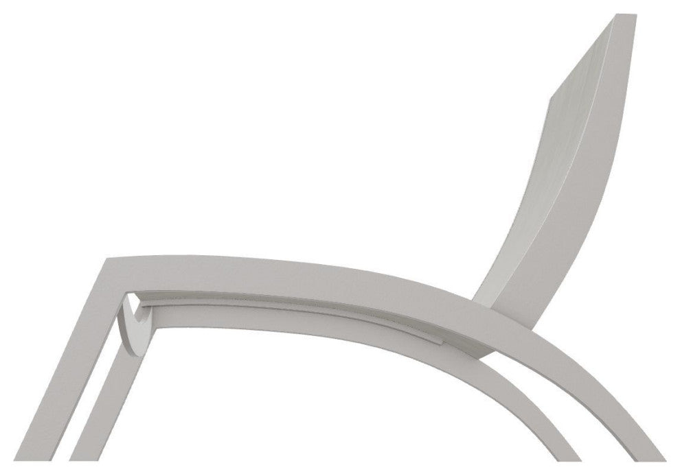 Dune Sling Stackable Outdoor Hydro-Lounge Chaise, Smoke/Warm Gray
