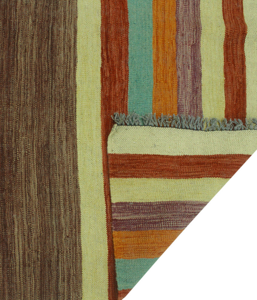 Winchester Flatweave Loren Blue/Brown Rug, 9'2 x 11'10
