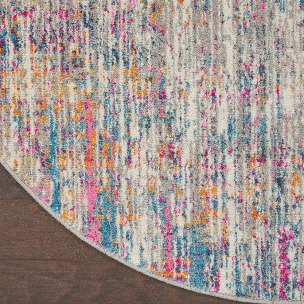Nourison Passion 10' x Round Ivory Multicolor Modern Indoor Rug