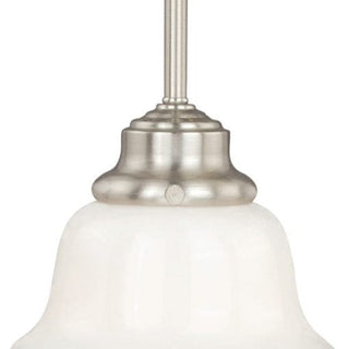 Huntley 6.25-in Mini Pendant Milk Glass Satin Nickel