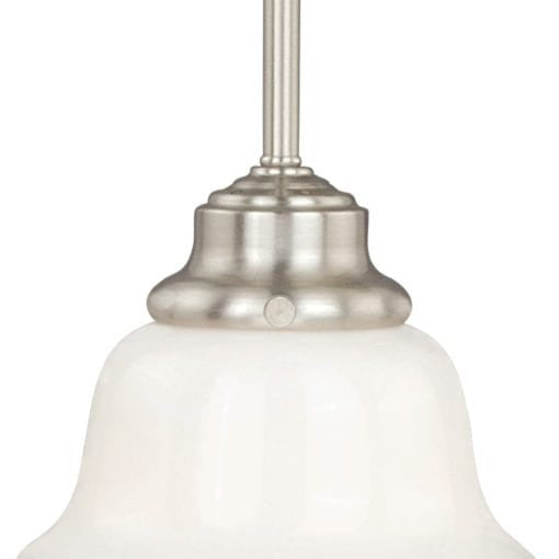 Huntley 6.25-in Mini Pendant Milk Glass Satin Nickel