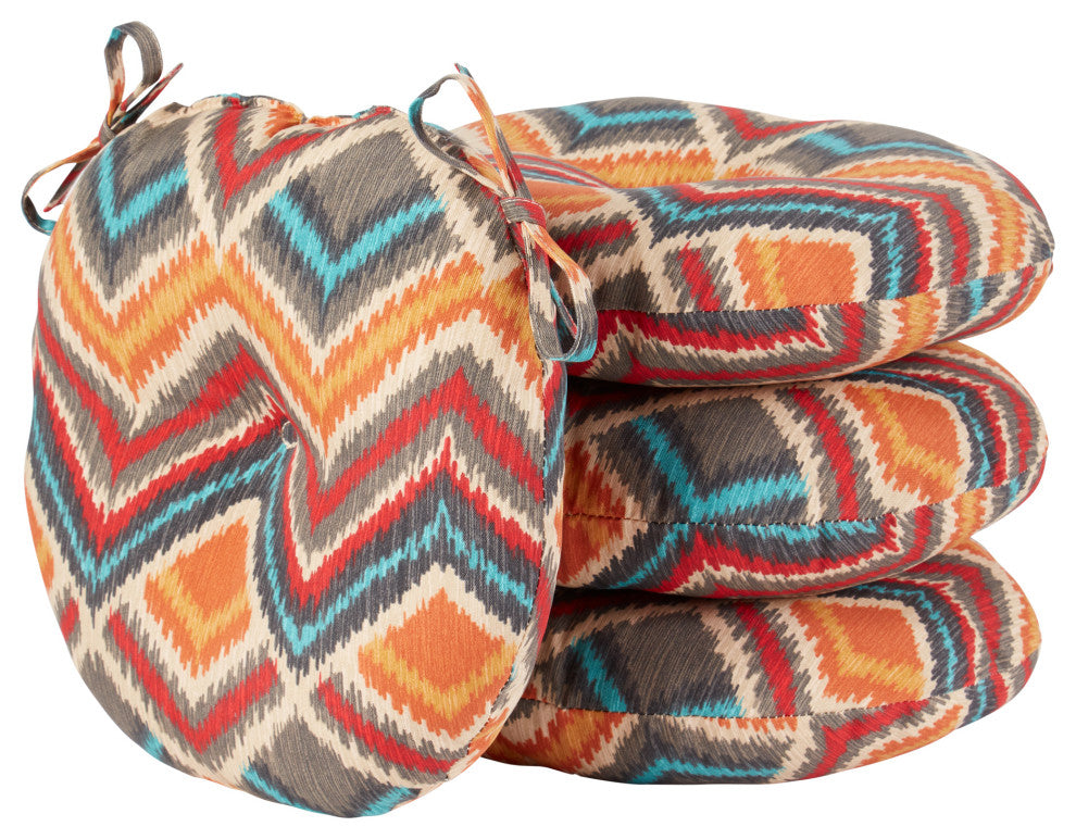 15" Round Outdoor Bistro Chair Cushion, Set of 4, Surreal