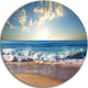 Sea Sunset, Seascape Photography Round Wall Art, 23"
