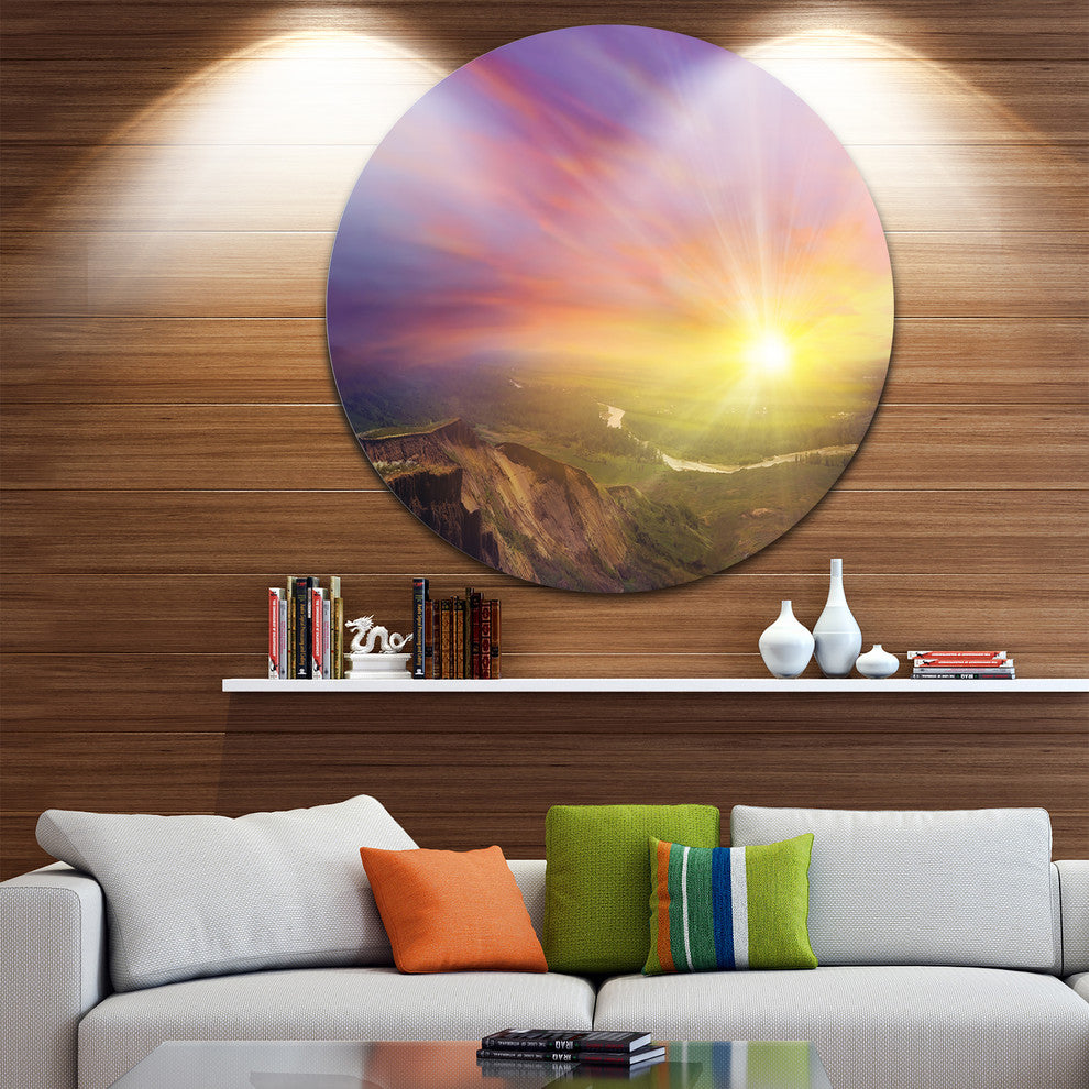 Scintillating Sunset, Photography Disc Metal Wall Art, 36"