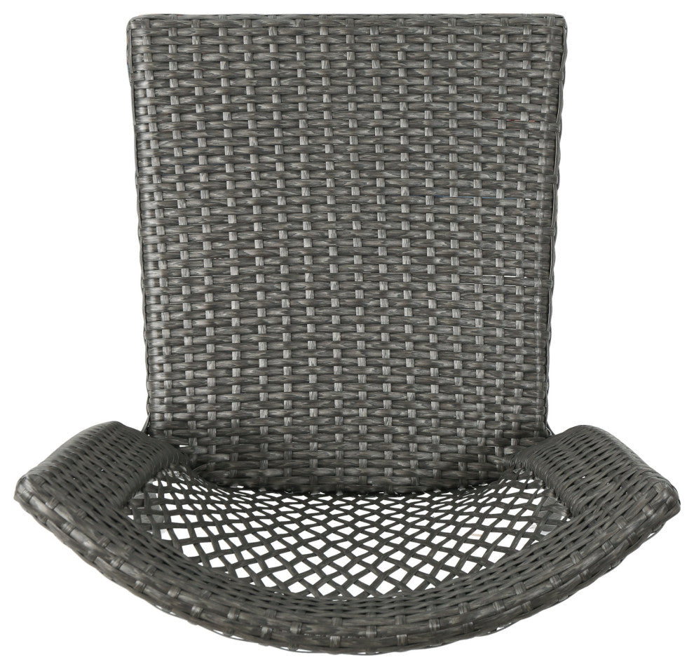 GDF Studio 9-Piece Herman Outdoor Wicker Dining Set, Gray