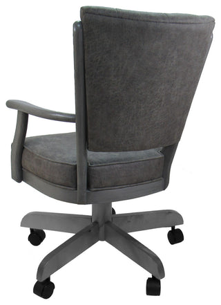 Classic Caster Swivel Dining Chair on Wheels, Solid Wood, Northwest Elk - Grey