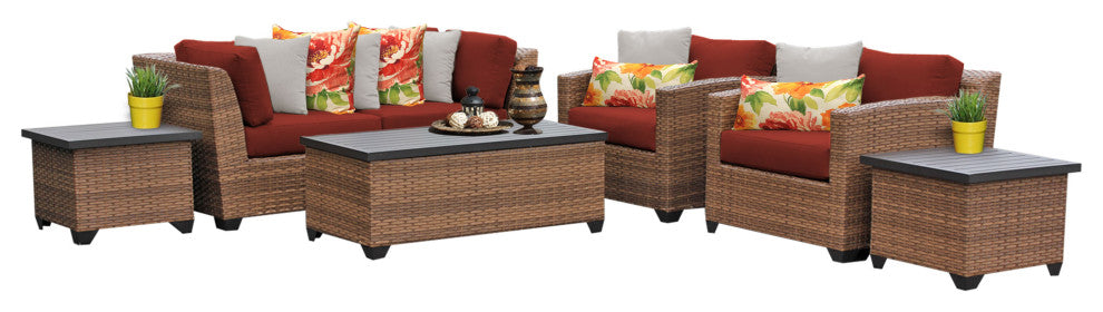 Laguna 7 Piece Outdoor Wicker Patio Furniture Set 07d