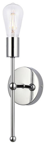 Living District Keely 1-Light Mid-Century Metal Wall Sconce in Chrome