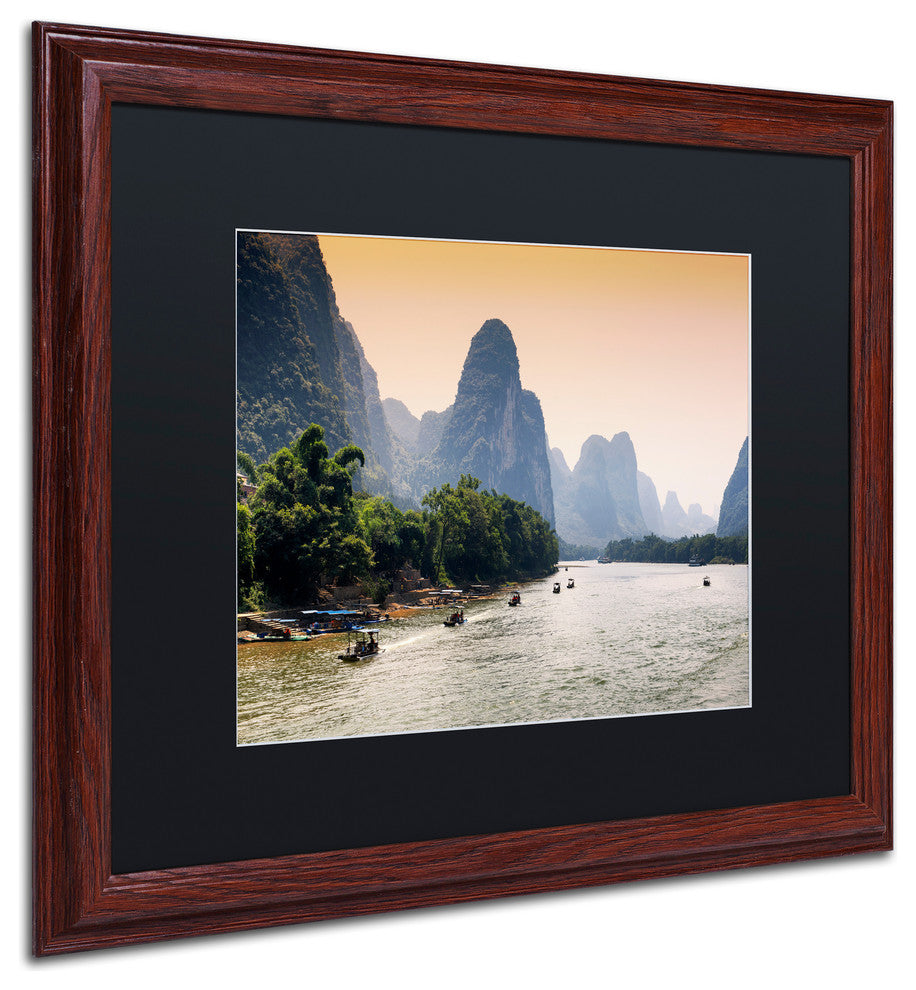 Philippe Hugonnard 'Li River' Art, Wood Frame, Black Matte, 20"x16"