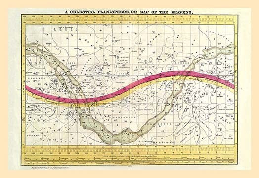 A Celestial Planisphere or Map of the Heavens- Gallery Wrapped Canvas Art