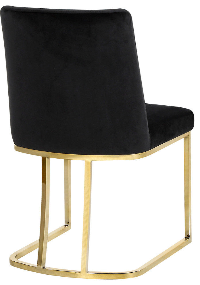 Heidi Velvet Dining Chairs, Set of 2, Black