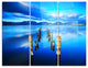 "Wooden Pier Remains in Blue Sea" Photo Metal Wall Art, 3 Panels, 36"x28"