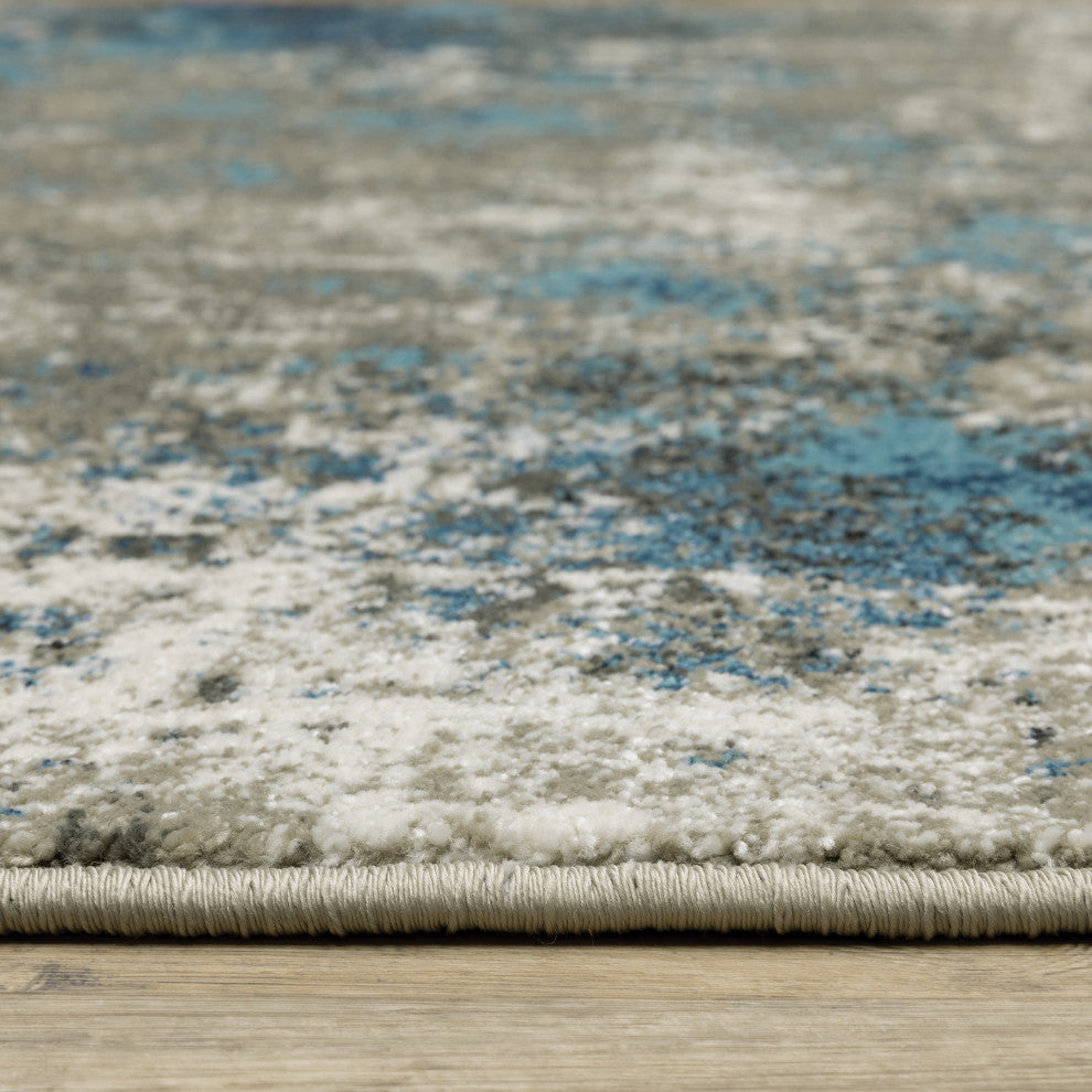 Vander Casual Abstract Power-Loomed Area Rug, Blue/Gray, 3'10"x5'5"