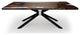 Clear Epoxy Resin & Walnut Wood Rectangular Dining Table, Black & Chrome