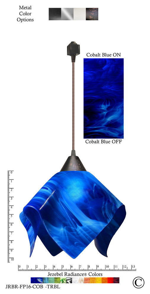 Jezebel Radiance Flame Track Light, Large, Cobalt Blue