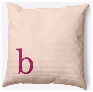20" x 20" Modern Monogram Indoor/Outdoor Polyester Throw Pillow, Dusty Rose