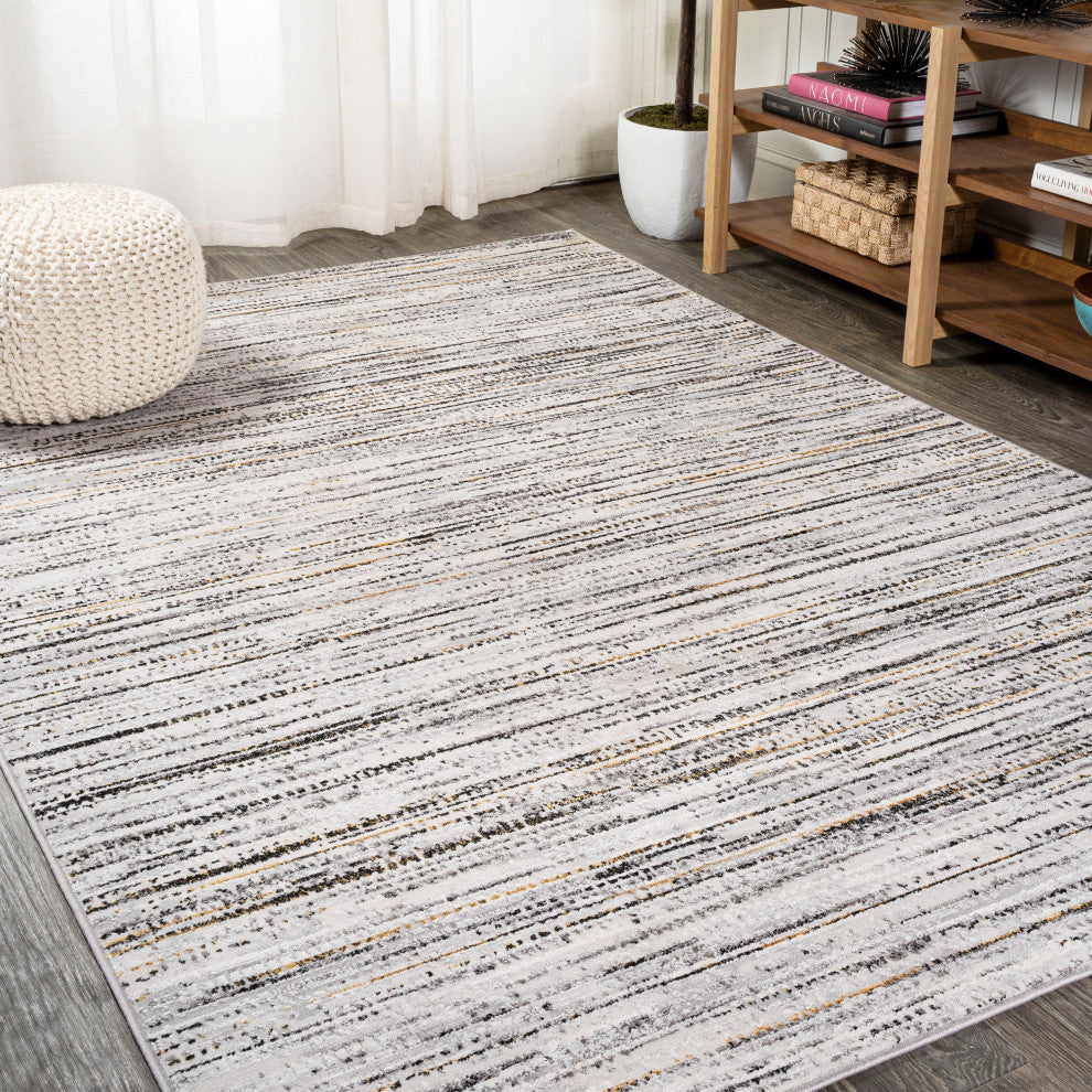Loom Modern Strie' Area Rug, Gray/Black, 8 X 10