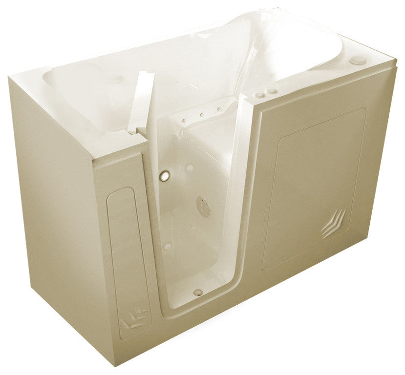 MediTub Walk-In 30 x 54 Left Drain Biscuit Air Jetted Walk-In Bathtub