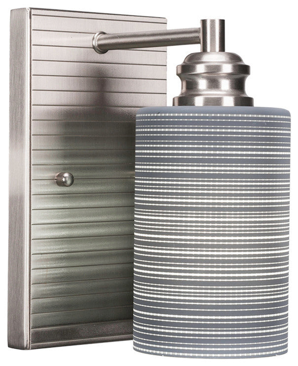 Edge 1-Light Wall Sconce, Brushed Nickel/Gray Matrix