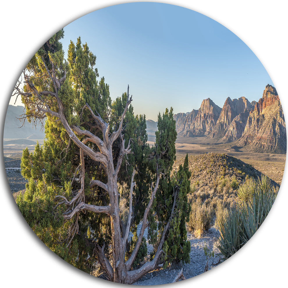 Rock Canyon Panorama, Landscape Round Wall Art, 11"