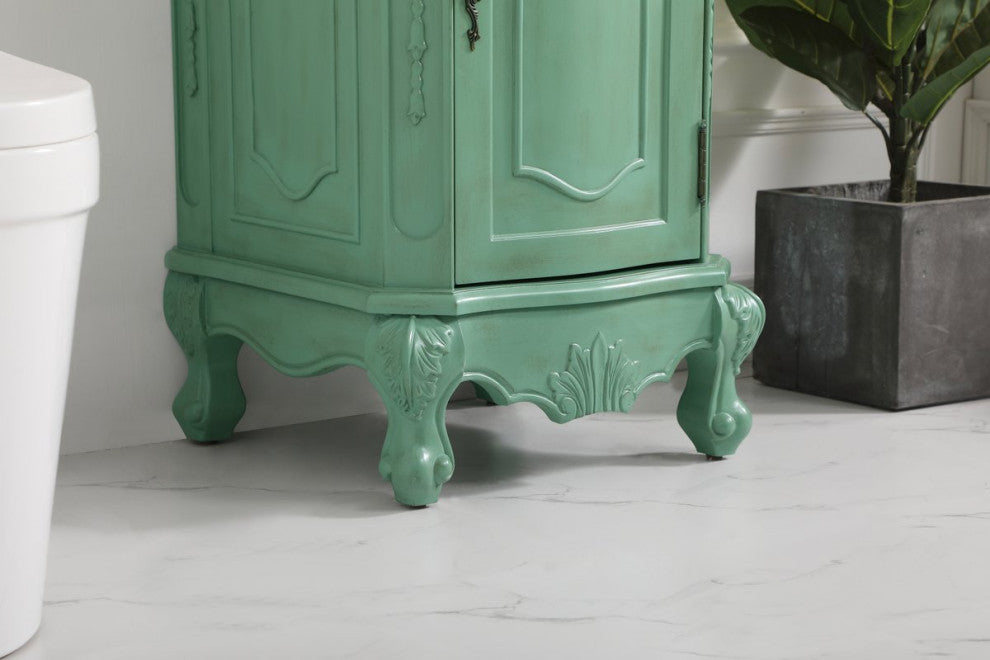 19" Single Bathroom Vanity, Vintage Mint