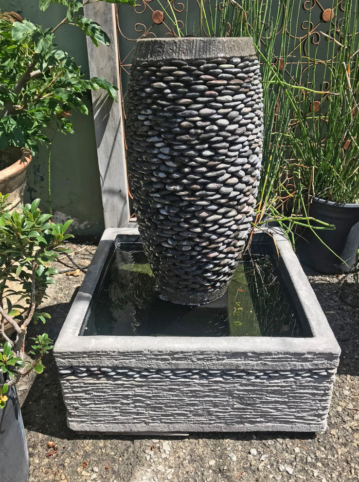 River Rock Pebble Fountain Small
