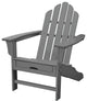 All-Weather Contoured Adirondack Chair, Hideaway Ottoman, Grey
