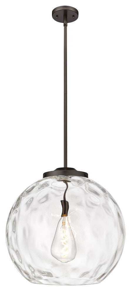 Athens Water Glass Pendant, Oil Rubbed Bronze, Clear Water Glass