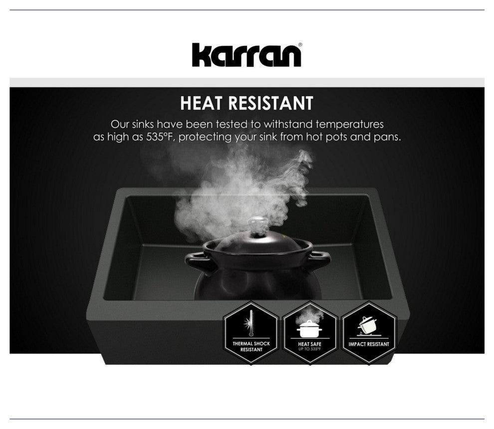Karran USA QX-680 Quartz Top Mount Sinks 18" Undermount Single - Brown