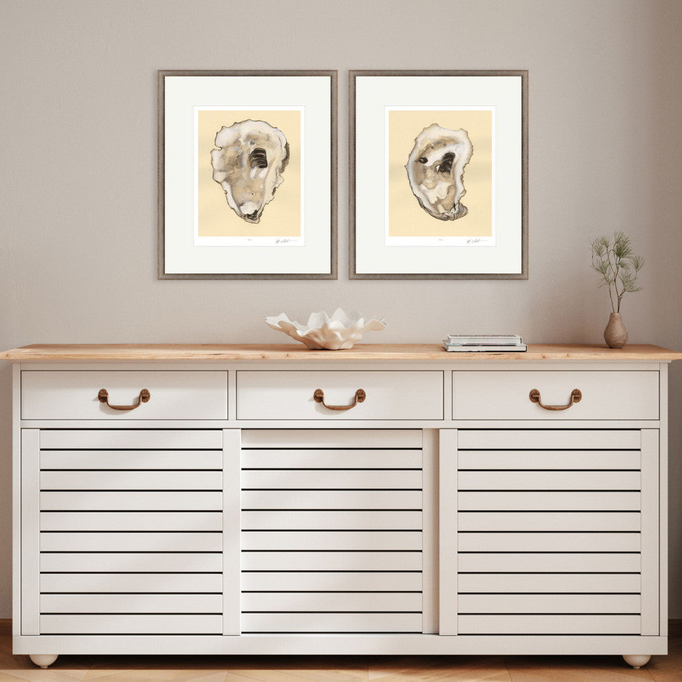 Sepia Oysters I Framed Art, 2-Piece Set