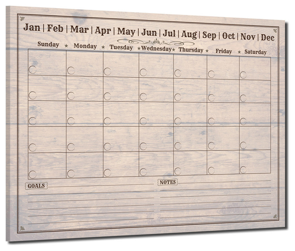 R2H Methods 'Rustic' Dry Erase Monthly Calendar on ArtPlexi, 20"x30"