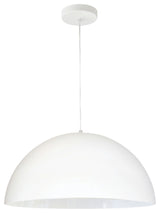 1 Light Incandescent Small Dome Pendant, Matte White