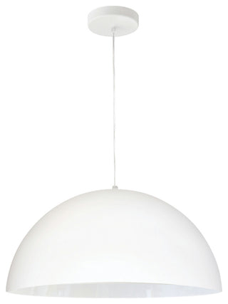 1 Light Incandescent Small Dome Pendant, Matte White