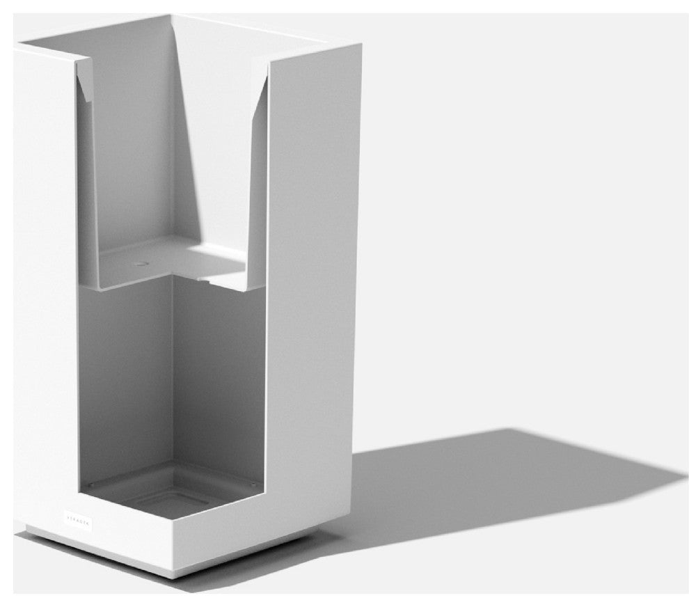 Veradek Block Series Pedestal Planter, White, Short