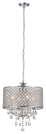 Alice Chrome Finish 4-light Round Crystal Chandelier