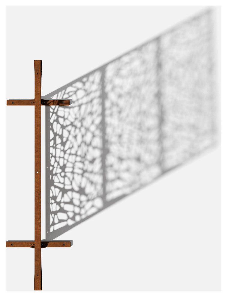 Alta Corten Steel Decorative Screen With Stand, Web