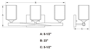 Vaxcel Lighting W0496 Robey 3 Light 23"W Vanity Light - Polished Nickel