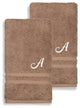 Denzi Hand Towels With Monogrammed Letter, Set of 2, A