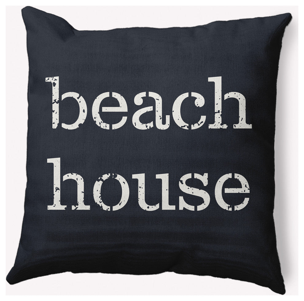 18x18" Beach House  Nautical Decorative Indoor Pillow, Shark Blue