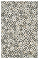 Weave & Wander Zenna Mosaic Leather Cowhide Rug, Gray/Taupe, 2'x3'