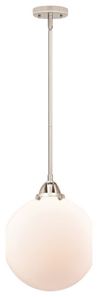 Beacon Mini Pendant, Polished Nickel, Matte White, Matte White